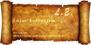 Leier Eufrozina névjegykártya